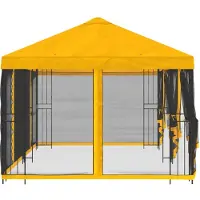 vidaXL Pavillon avec parois latérales 6 x 3 m Jaune Polyester et acier 190