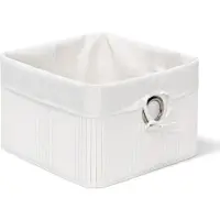 OEM Panier de rangement en tissu de bambou - accessoires de décoration et jouets pour l'armoire - HBT : ca. 20x31x31 cm - blanc