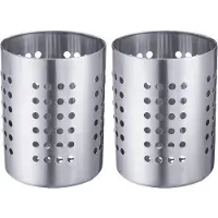 OEM Porte-couverts en acier inoxydable argenté, hauteur 10 cm