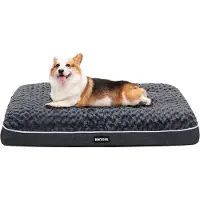 OEM Lit orthopédique pour chien, 90 cm, gris foncé, lavable, housse amovible