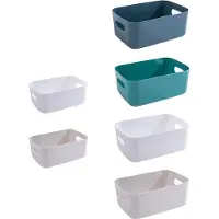 OEM Petit lot de 6 boîtes en plastique bleu/vert/blanc/gris