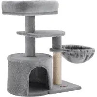 OEM Petit arbre à chat avec plusieurs niveaux 68cm gris clair PCT59W.