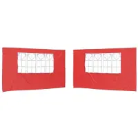 vidaXL Tente de réception - Panneaux latéraux (2 pièces) 400 x 195 cm Rouge - PE et acier