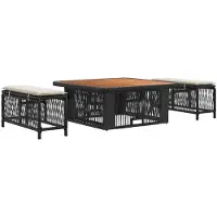 Syfax Ensemble de salle à manger pour jardin 3 pcs Beige et crème
