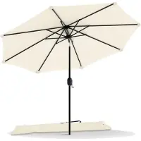 OEM Parasol de 270 cm, pliable, protection UV, beige, pour balcon