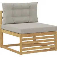 vidaXL Ensemble de salon de jardin, 4 pièces, blanc et gris clair
