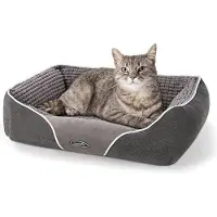 Famanu Lit pour chien et chat, matelas pour chien à double paroi, carré