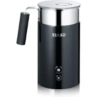 OEM Mousseur à lait 400 ml, noir et acier inoxydable, 16 x 16 x 20 cm