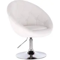 OEM Tabouret de bar Deluxe Industrial, blanc, simili cuir, réglable en hauteur