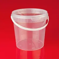 Markenlos Seau en plastique transparent 12 x 1 L avec couvercle