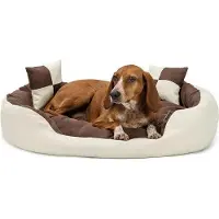 OEM Lit pour chien 4 en 1 marron/beige 85 x 70 cm