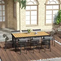 OEM Table de salle à manger en aluminium pour 8 personnes, finition naturelle