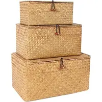 OEM Boîte de rangement rectangulaire en rotin naturel