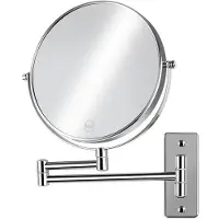 OEM Miroir mural de toilette, 20 cm, grossissement 10x, pivotant, chromé