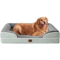 OEM Lit orthopédique pour chien XL, 112 x 81 x 15 cm, imperméable, antidérapant, gris-vert