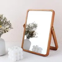 OEM Petits miroirs de maquillage en bois avec trépied réglable
