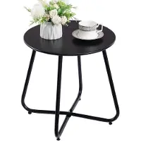 OEM Table ronde en métal noire pour l'extérieur