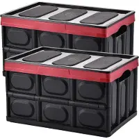 Markenlos Caisse de transport en plastique noire 42 x 28 x 24 cm, 30 l