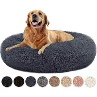 OEM Lit pour chien moelleux, gris foncé, 80 cm, pour toutes les tailles