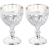 OEM Lot de 2 verres à vin vintage en métal doré - Une jolie décoration rétro pour la maison