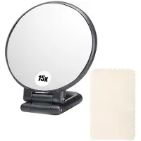 OEM Trousse de maquillage compacte, grossissement 15x, noire, format voyage