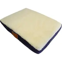OEM Matelas orthopédique XXL pour chien en simili Cuir synthétique peau de mouton bleu/blanc