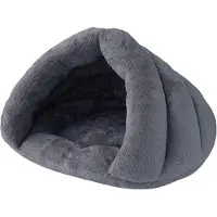 Famanu Cave pour chien - Panier pour chien Cave – Grotte douillette pour chien – Sac de couchage pour animaux – Sac de couchage pour chien – Niche pour chat – 55 x 45 x 20 cm - Gris