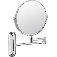 OEM Miroir de maquillage avec effet double visage, offrant un grossissement de 10x et équipé d'un bras pivotant escamotable