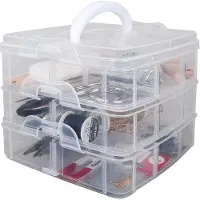 OEM Boîte de rangement transparente 15 x 15 cm, 3 rangées de 6 compartiments