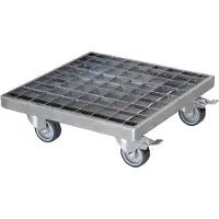 OEM Chariot à plantes de style industriel 29 x 29 x 95 cm, pour l'intérieur et l'extérieur, en acier galvanisé, avec 2 freins, capacité de charge 200 kg