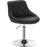 OEM Tabouret de bar noir avec dossier, réglable en hauteur, en similicuir