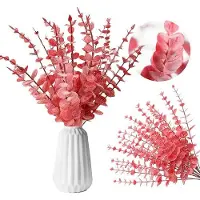 OEM Branches d'eucalyptus artificielles, 30 pièces, 38 cm, rouge, plastique