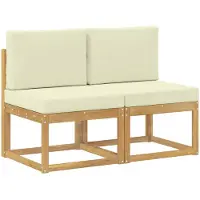 vidaXL : 2 canapés d'extérieur, bois massif d'acacia, couleur blanche