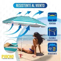 OEM Parasol léger 200 cm en aluminium, indice UPF 50