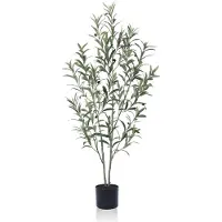 OEM Olivier artificiel de 120 cm avec un tronc en bois naturel et des fruits réalistes, pour la décoration d'intérieur