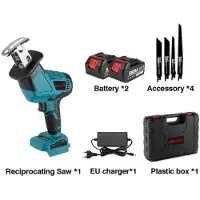 OEM Scie sabre électrique bleue avec batterie et coffret
