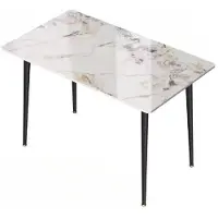 OEM Table moderne en marbre pour 4 à 6 personnes, pieds en métal