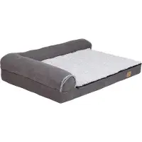 OEM Lit pour chien renforcé avec mousse « Traumschaum », en forme de L, housse en peluche, lavable, confortable pour les grands chiens