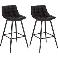 OEM Lot de 2 tabourets de bar de style industriel, couleur anthracite, en similicuir