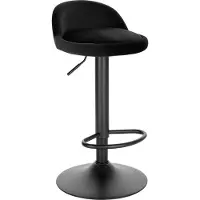 OEM Ensemble de tabourets de bar industriels - Noir - Tabourets de bar avec dossier - Réglables en hauteur - Velours