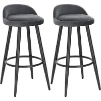 OEM Lot de 2 tabourets de bar ergonomiques gris avec dossier de 69 cm