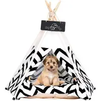 Markenlos Lit pour chiens et chats avec double coussin - lit pour animaux confortable, amovible et lavable - lit pliant ouvert pour chiens 50 x 50 x 70 cm