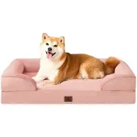 OEM Lit orthopédique pour chien, 89 x 56 x 15 cm, rose, imperméable, antidérapant