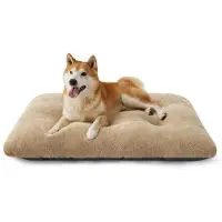 OEM Grand panier pour chien avec fond antidérapant et coussin, 89 x 58 x 8 cm, couleur camel