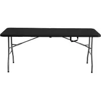 OEM Table pliante 180 x 74 x 74 cm, noire, pour le jardin et la terrasse