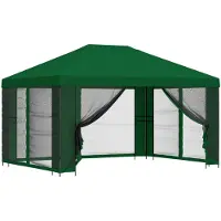 Syfax Abri de jardin avec parois 4 × 3 m Vert Polyester et Acier