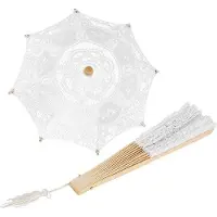 OEM Ensemble parapluie et ventilateur rétro, 2 pièces, style vintage