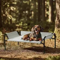OEM Lit surélevé pour chien, gris, taille S, 88 x 55,5 x 31 cm, robuste et lavable