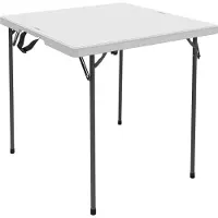OEM 80100 Table pliante blanche polyéthylène avec cadre acier 37 pouces carrés - Quantité 1 Table pliante