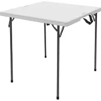 OEM 80100 Table pliante blanche polyéthylène avec cadre acier 37 pouces carrés - Quantité 1 Table pliante